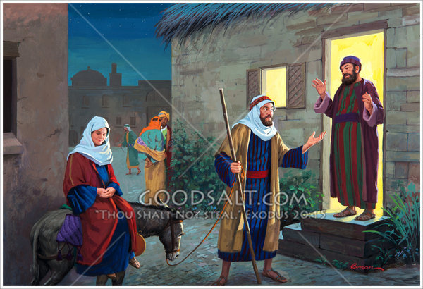 600x410 No Room In The Inn - No Room At The Inn Painting