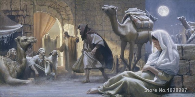 640x320 Portrait Art Abstract No Room In The Inn By Joseph Brickey High - No Room At The Inn Painting