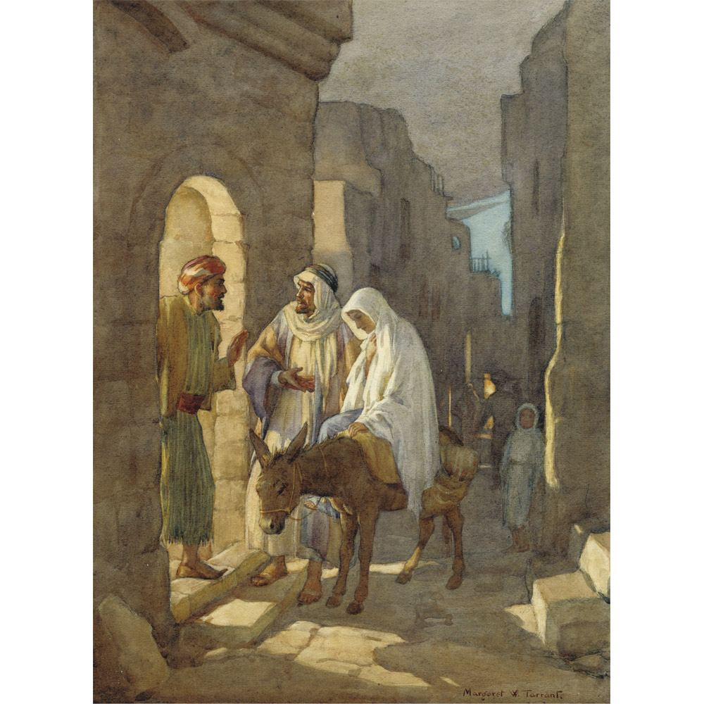 1000x1000 Margaret Tarrant, No Room - No Room At The Inn Painting