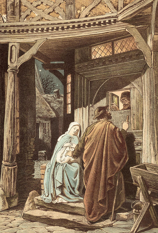 542x800 No Room At The Inn Art Print By Victor Paul Mohn - No Room At The Inn Painting