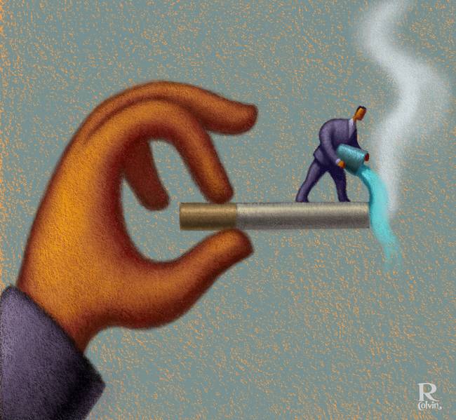 650x599 No Smoking By Rob Colvin - No Smoking Painting