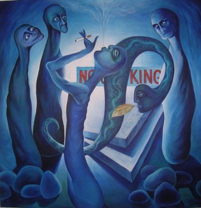 400x415 No Smoking In Heaven Www.artmasters.co.uk - No Smoking Painting