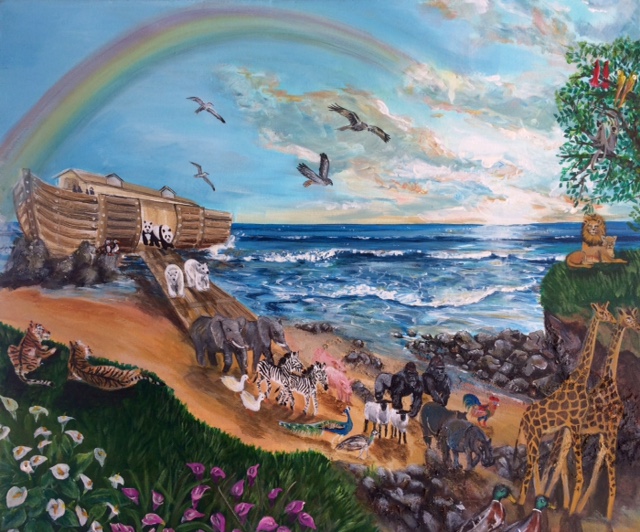 640x532 Noah's Ark Rachel Anne Rasmussen - Noah And The Ark Painting