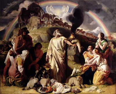 400x322 What Had Happen' Was Constructing Noah's Ark Part 1 - Noah From The Bible Painting
