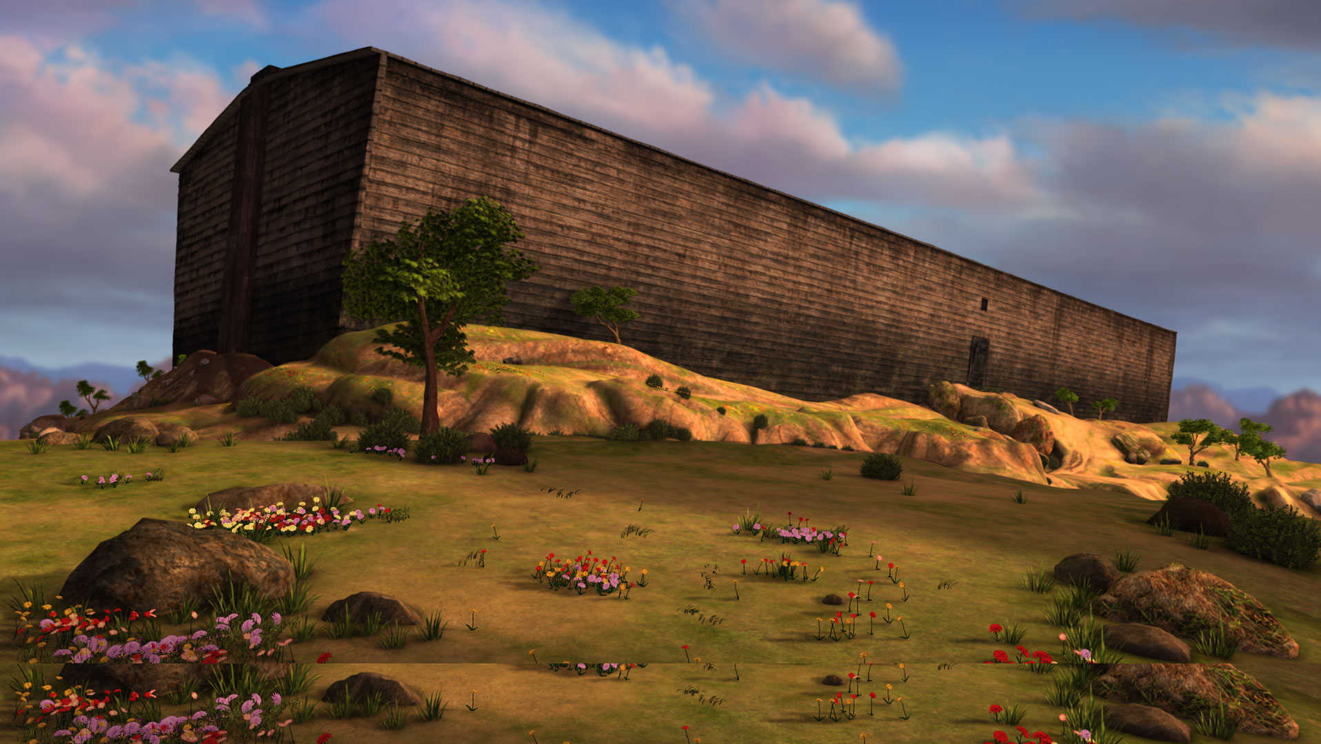 1916x1080 Noah Hears From God - Noahs Ark Painting Famous