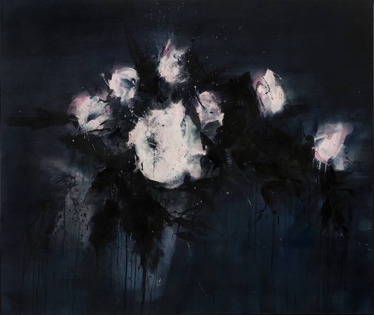 770x647 Saatchi Art Comunion Series The Last Bouquet Painting By Miroir Noir - Noir Painting