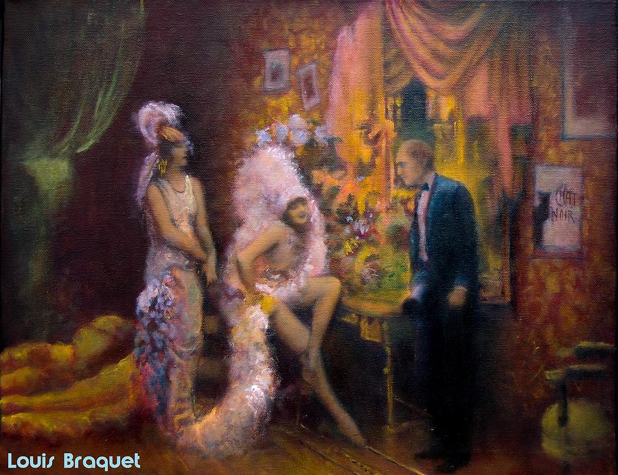 900x692 Chat Noir Painting By Louis Braquet - Noir Painting