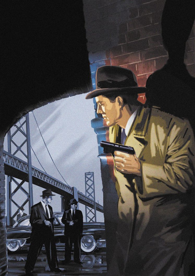 748x1058 Film Noir Paintings Noir By Brianaw Digital Art Drawings - Noir Painting