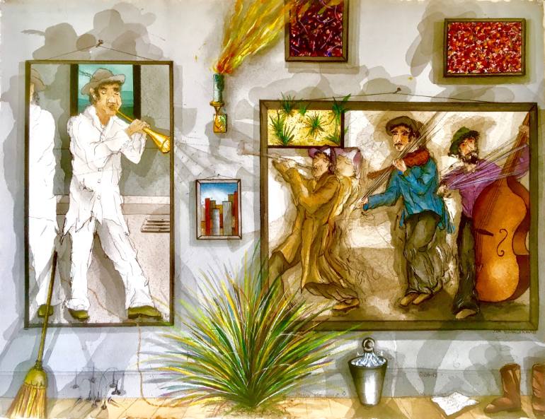 770x593 Saatchi Art Thinkin' - Nola Painting