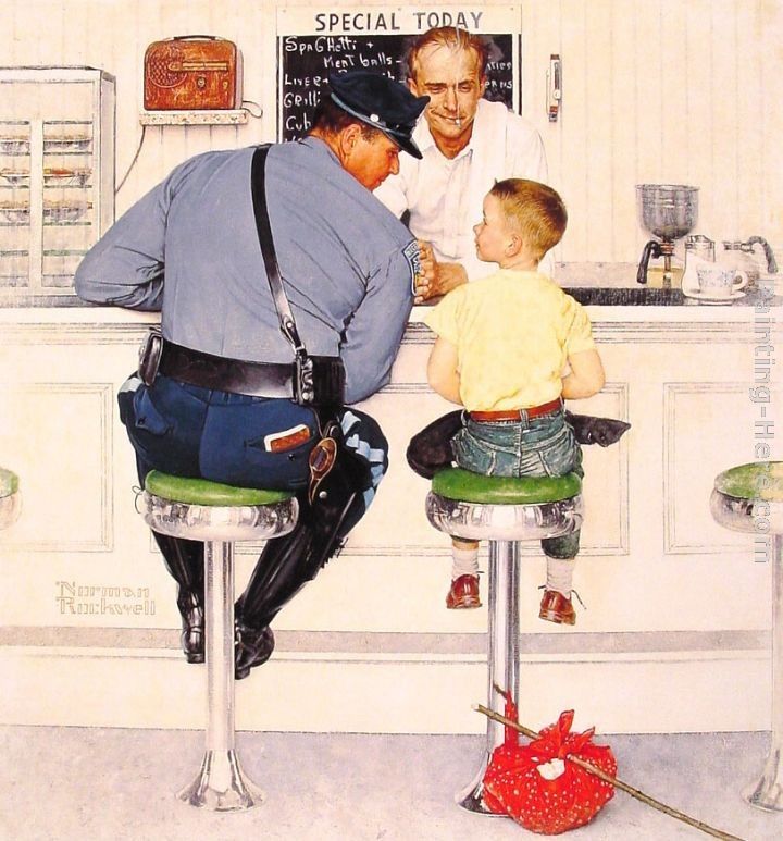 720x773 Norman Rockwell The Runaway Painting 50% Off - Norman Rockwell Original Painting
