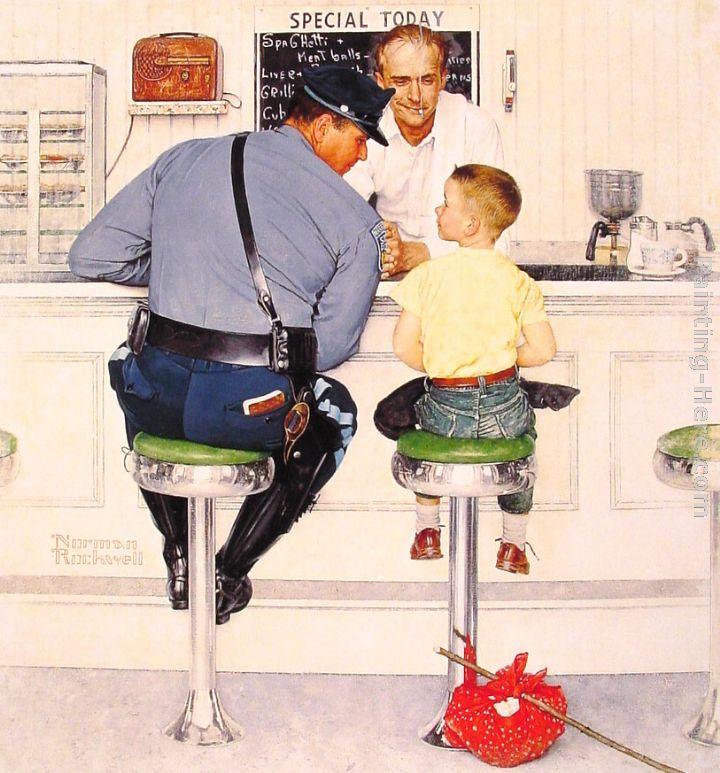 720x773 Norman Rockwell The Runaway Painting Framed Paintings For Sale - Norman Rockwell Original Painting Prices