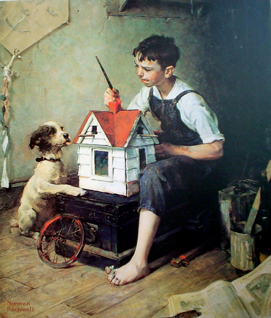 872x1024 Rockwell Painting The Little House (Sold) Kerrisdale Gallery - Norman Rockwell Original Painting Prices