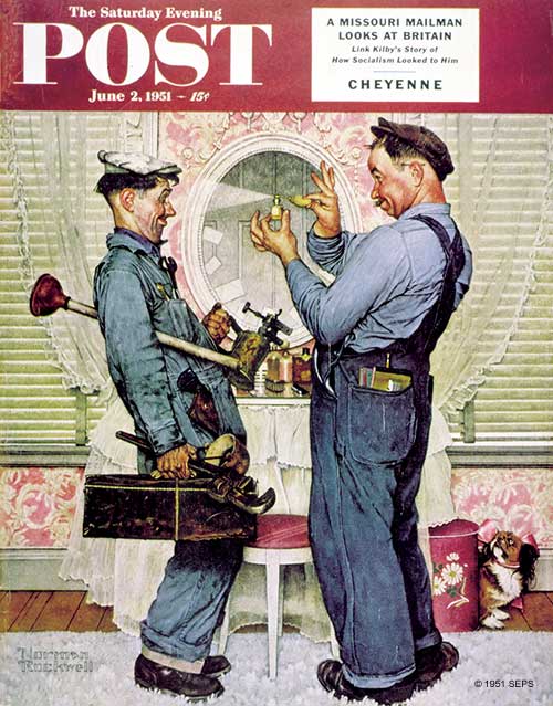 500x639 Rockwell's Silly Side The Saturday Evening Post - Norman Rockwell Sailor Painting
