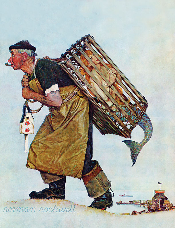 610x797 Norman Rockwell's Lucky Catch The Saturday Evening Post - Norman Rockwell Sailor Painting