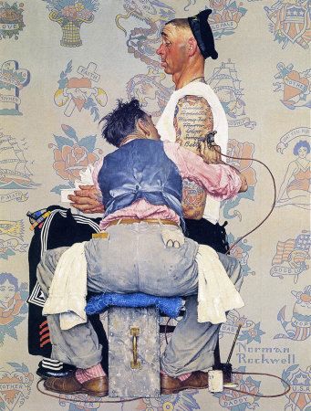 341x450 Norman Rockwell's Tattoo Artist For The Love Of Body Art - Norman Rockwell Sailor Painting