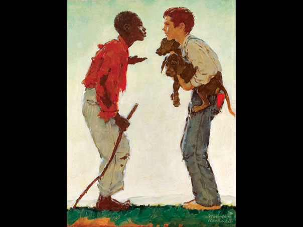 604x454 Rockwell's Dogs The Bark - Norman Rockwell Veterinarian Painting