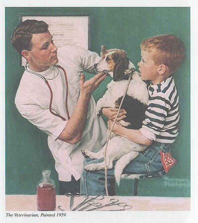 399x450 The Normal Rockwell Paintings - Norman Rockwell Veterinarian Painting