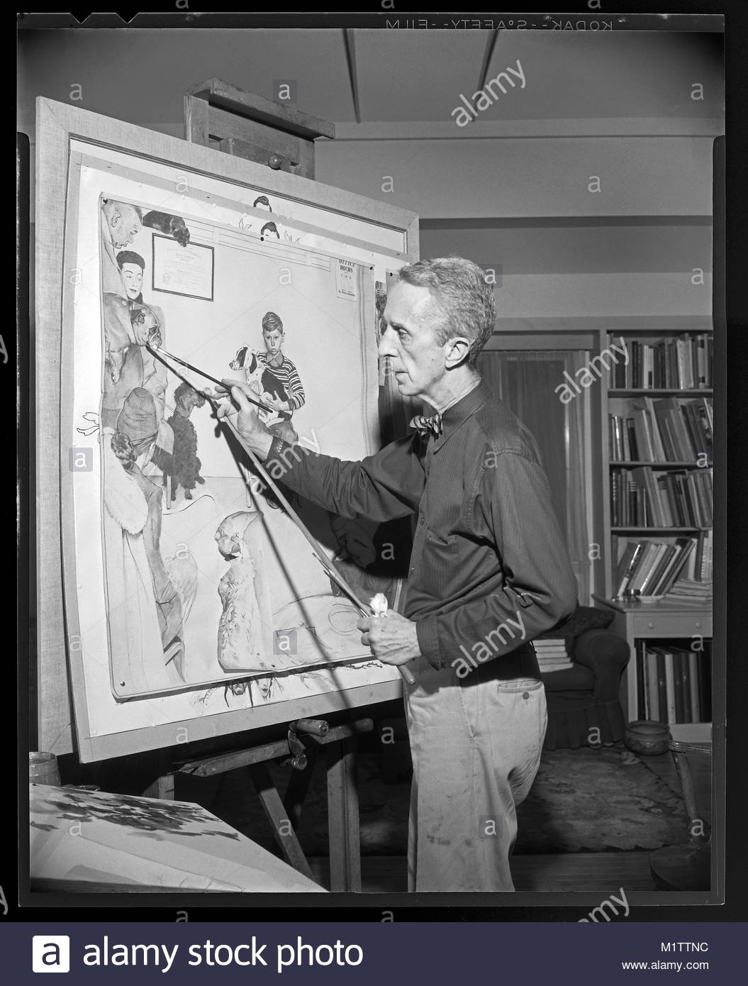 1055x1390 This Image Shows Norman Rockwell In The Process Of Creating His - Norman Rockwell Veterinarian Painting