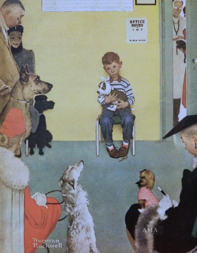 756x971 Veterinarian - Norman Rockwell Veterinarian Painting