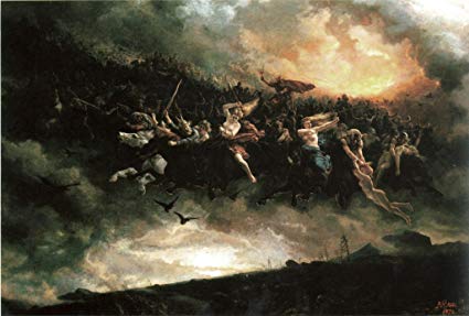 425x287 The Wild Hunt Painting Canvas Stretched - Norse Mythology Painting