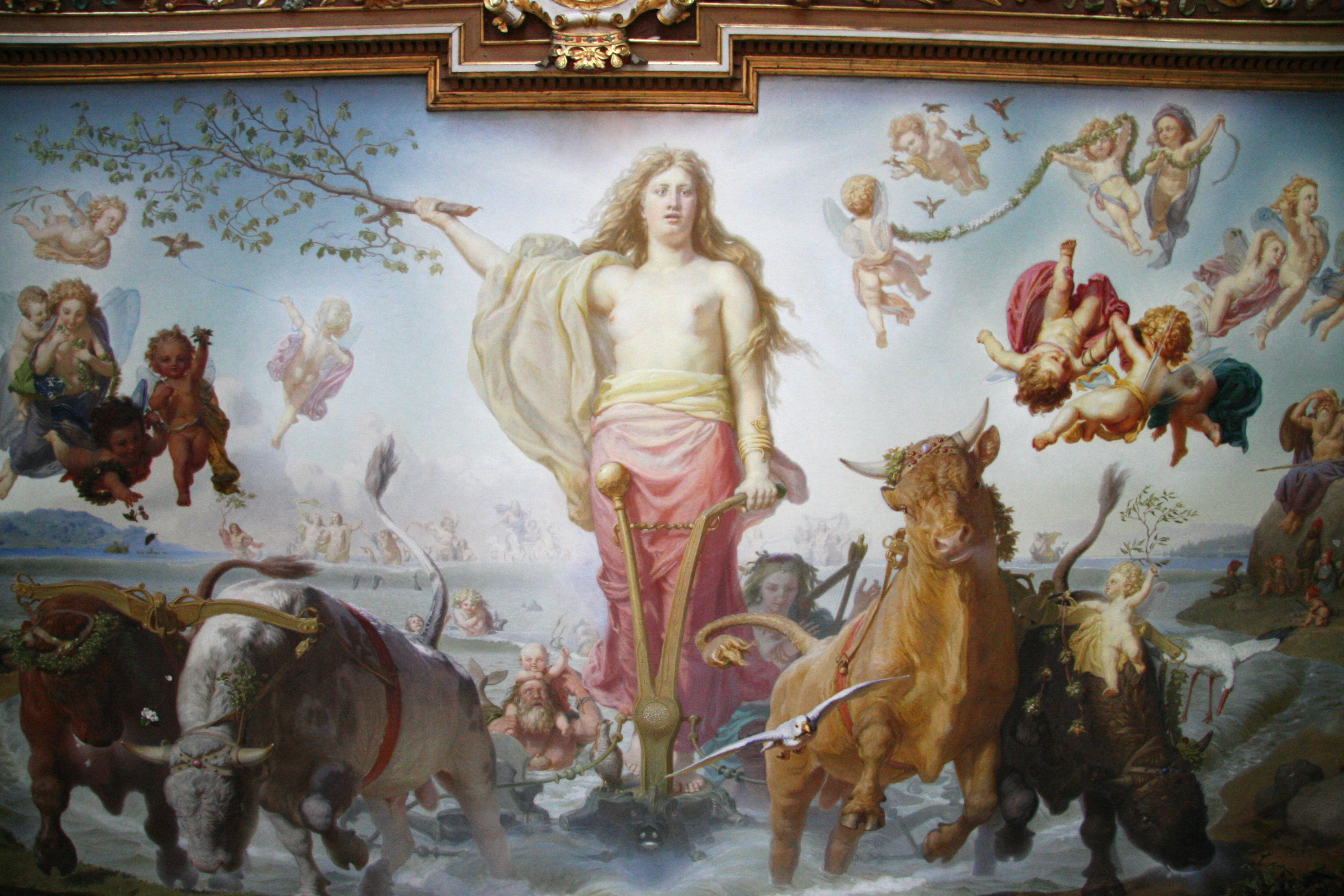 3504x2336 Gefjun - Norse Mythology Painting