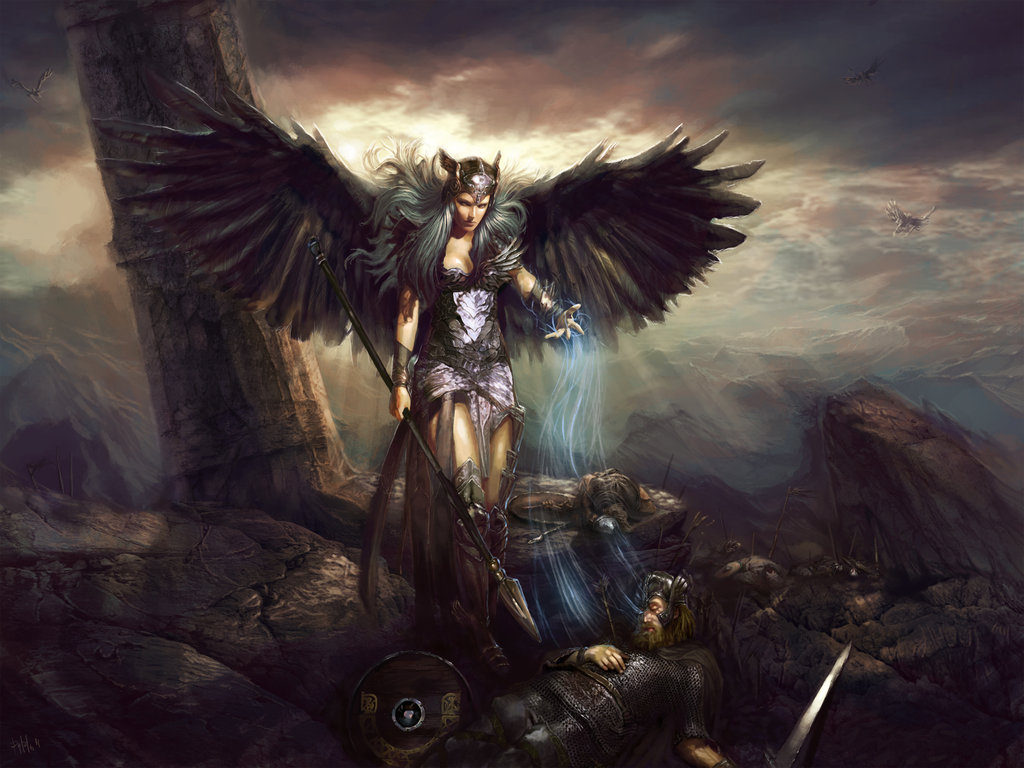 1024x768 Valkyrie By Pablofernandezartwrk - Norse Valkyrie Painting