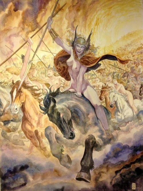 500x667 Valkyries The Wild Hunt Dryt Wild Hunt, Mythology - Norse Valkyrie Painting