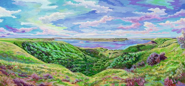 612x287 Majestic Rhythm Of The Plains State Painting Of North Dakota By - North Dakota Painting