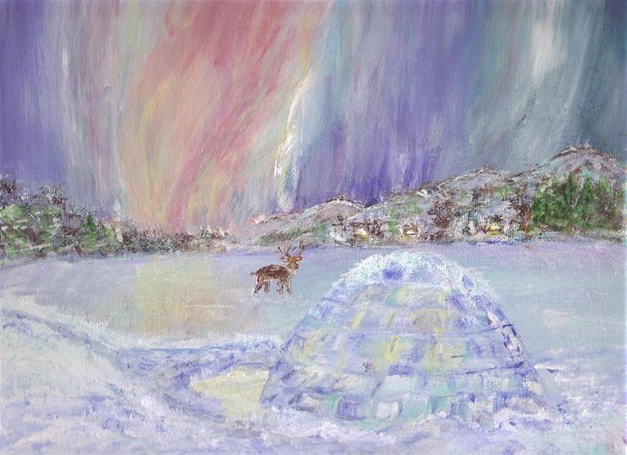 900x653 North Pole Accomodation Painting By Mary Sedici - North Pole Painting