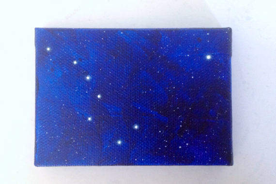 570x381 Big Dipper And North Star Miniature Painting - North Star Painting