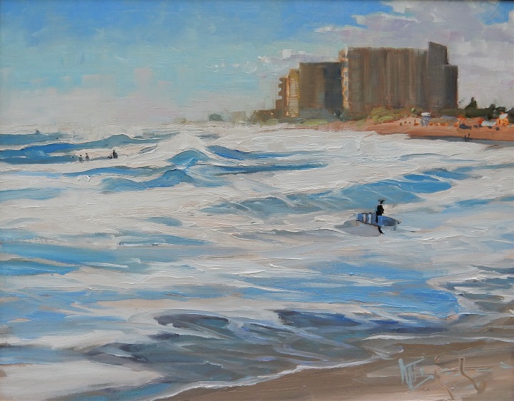 720x562 In Plein Air Surfing The Nor'Easter Plein Air Oil Painting By - Northeaster Painting