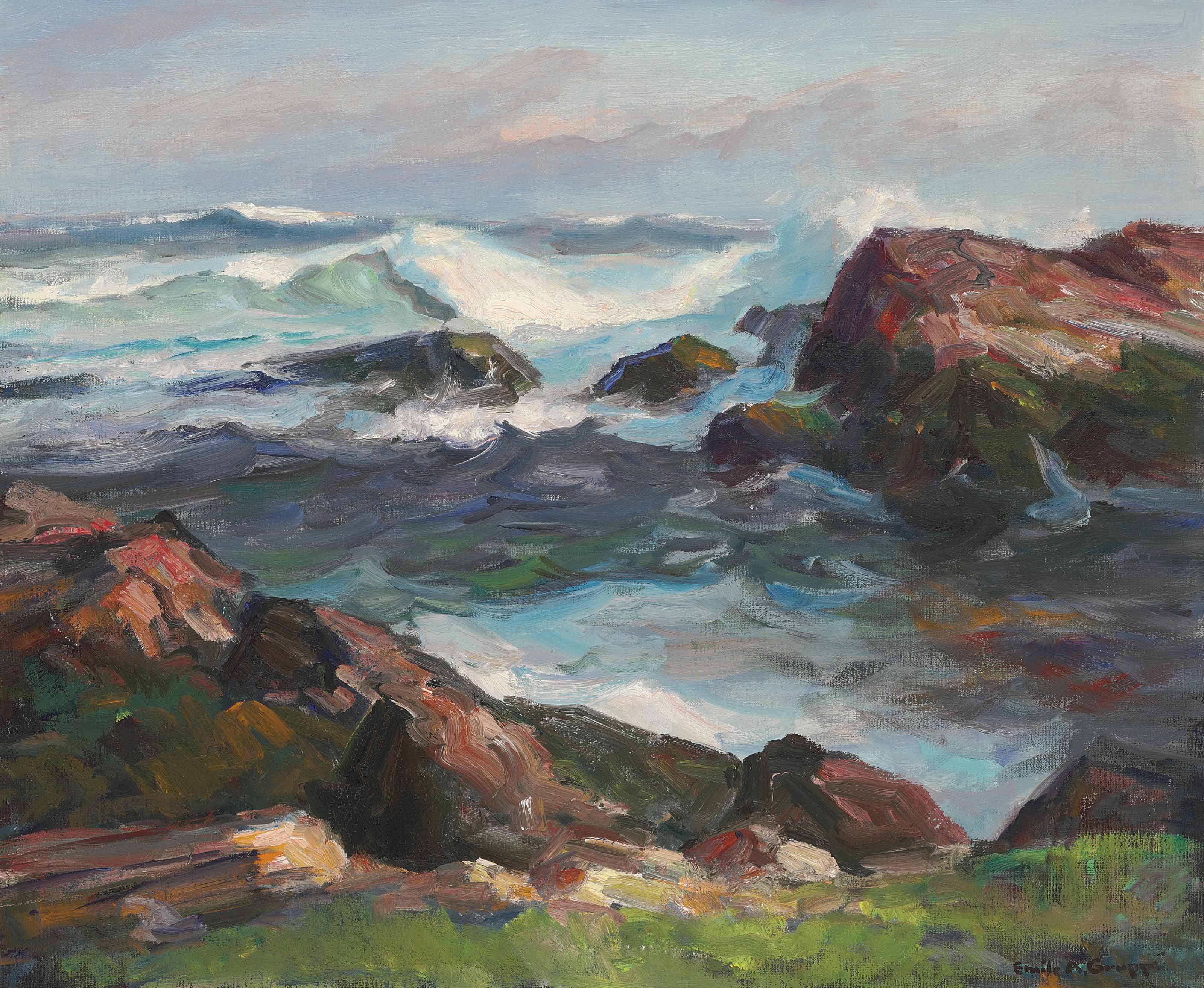 3200x2625 Emile Albert Gruppe (1896 1978) North Easter 20th Century - Northeaster Painting