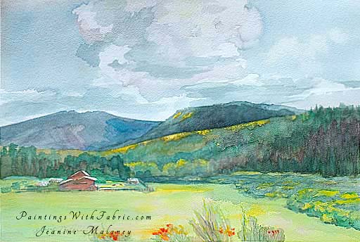 512x344 Mountain Haven Watercolor Painting - Northern Arizona Painting