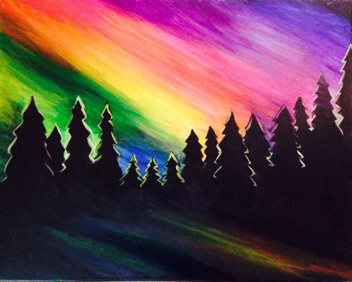 1151x921 Northern Lights Jackson Art Studio Amp Gallery - Northern Lights Acrylic Painting