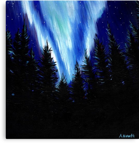 Northern Lights Acrylic Painting at PaintingValley.com | Explore ...