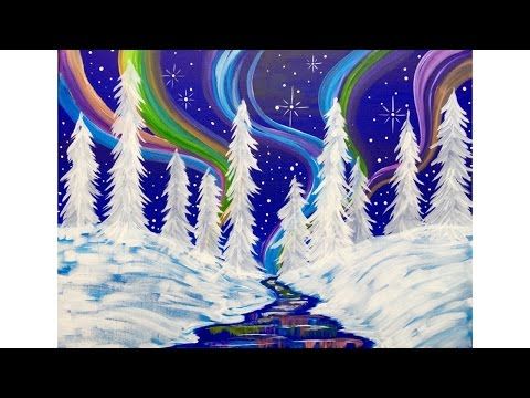 480x360 Learn How To Paint Beginner Northern Lights Acrylic Painting - Northern Lights Acrylic Painting