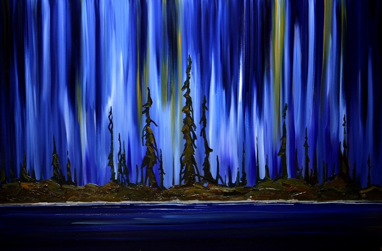745x489 Robert Mcaffee Northern Lights - Northern Lights Oil Painting