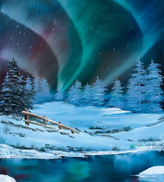 540x600 The Northern Lights - Northern Lights Oil Painting