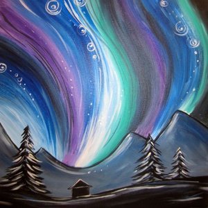 300x300 Northern Lights Painting - Northern Lights Painting