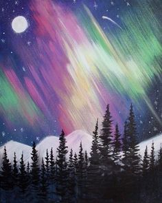 236x295 Painting Circle Northern Lights - Northern Lights Painting