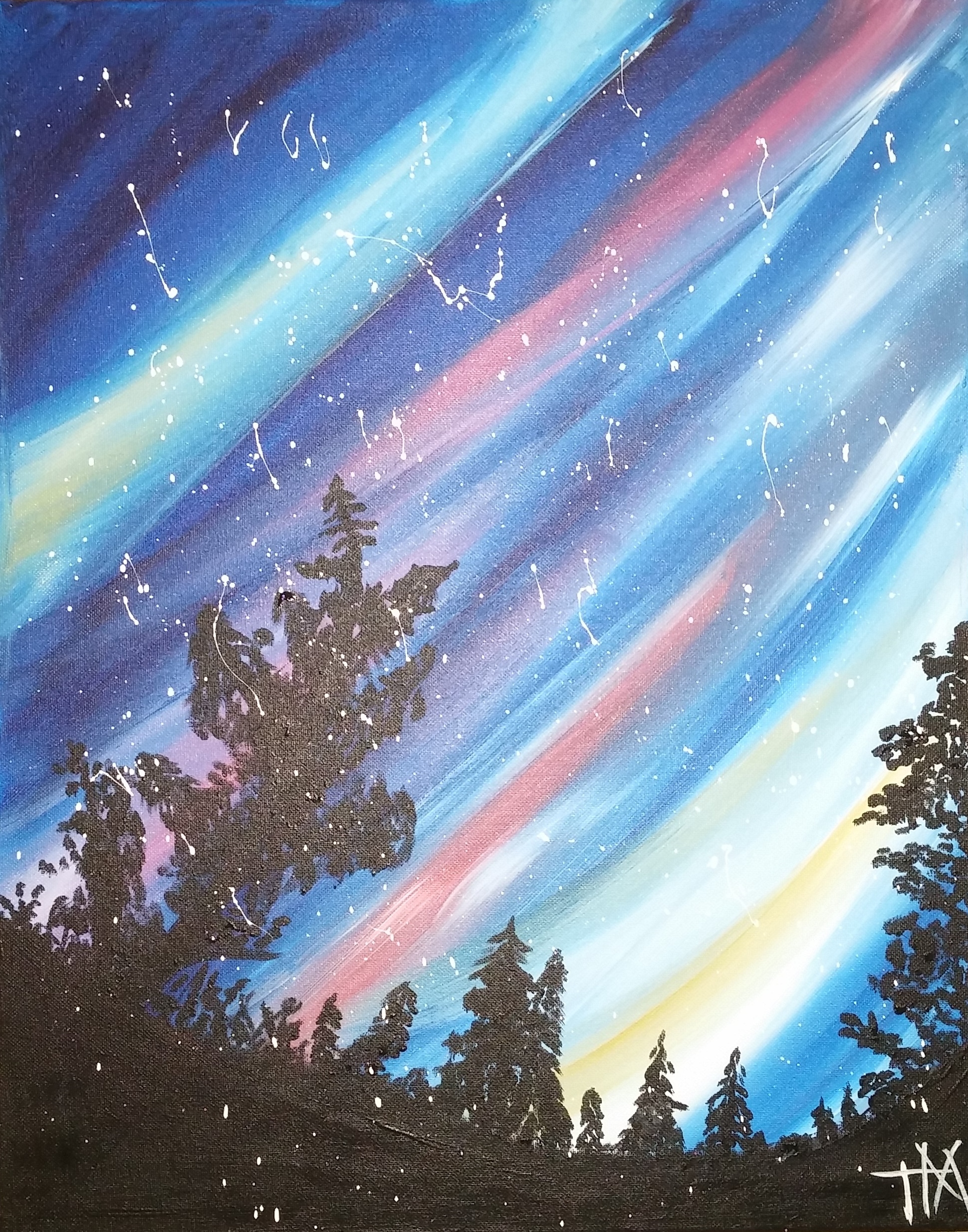 1940x2469 Wine Amp Canvas - Northern Lights Painting
