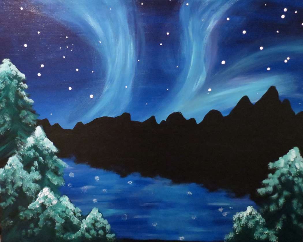 1050x840 Northern Lights - Northern Lights Painting