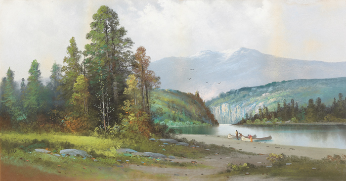 700x366 Pastel Painting Of A Scene In Pacific Northwest, Probably - Northwest Painting