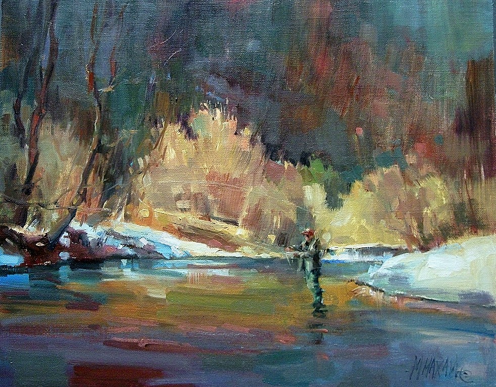 982x768 Fishing Gold - Northwest Painting