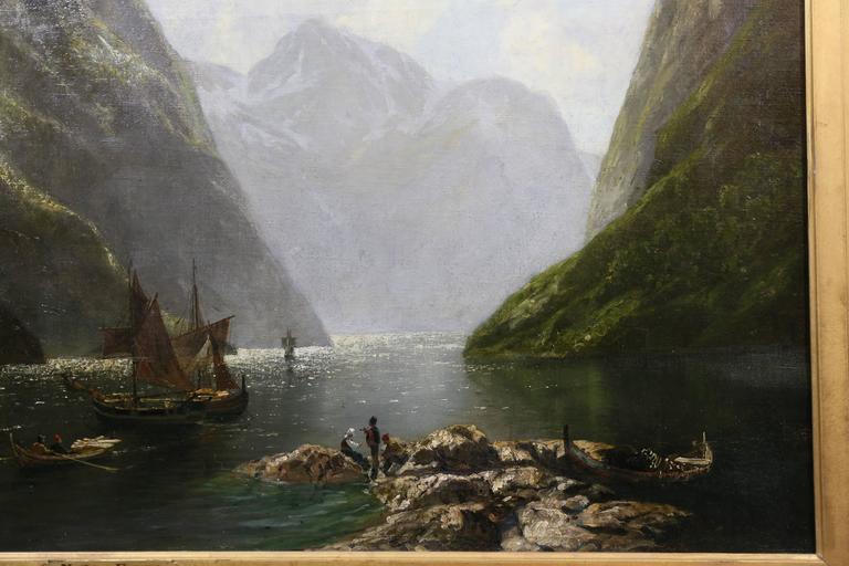 768x512 Naers Fiord, Norway Oil Painting By Georg Meinzolt - Norway Painting