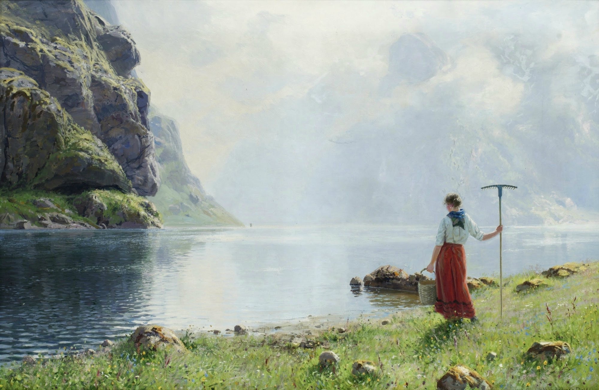 2000x1304 Art Hans Dahl, Norwegian Painter (1849 1937) ~ Edward Grieg (Peer - Norway Painting