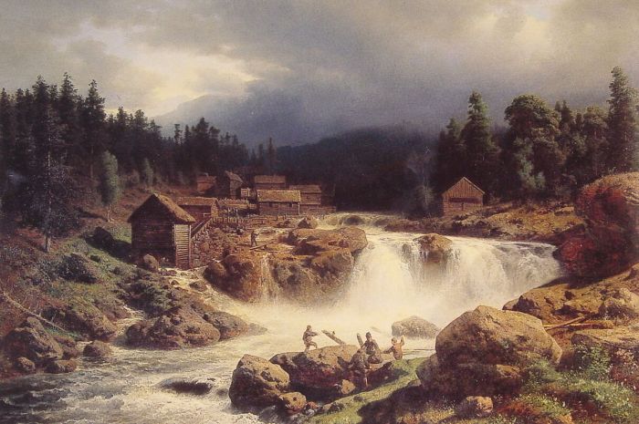 700x465 Norwegian Landscape, 1857 - Norwegian Painting