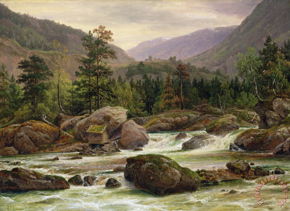 960x700 Thomas Fearnley Norwegian Waterfall Painting - Norwegian Painting