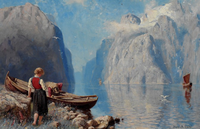 673x435 Fjord Paintings - Norwegian Painting