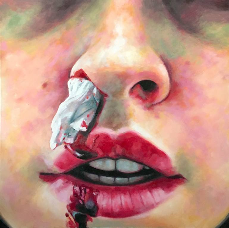 770x767 Saatchi Art Nose Bleed Painting By Thomas Saliot - Nose Painting